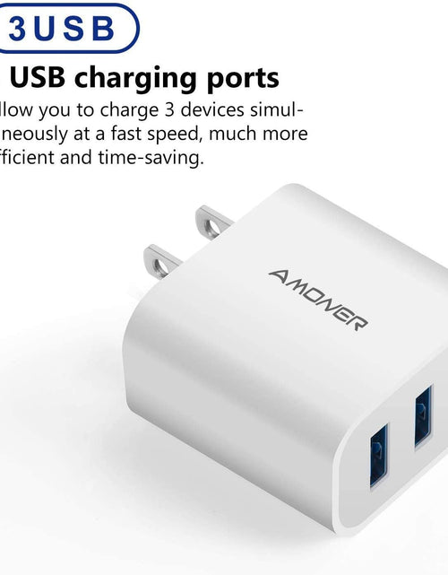 Load image into Gallery viewer, USB Wall Charger,  2Pack 15W 3-Port USB Plug Cube USB Cube Power Adapter for Iphone 14/13/12/11/Pro/Promax/Xs/Xr/X/8, Galaxy S22 S21 and More and More
