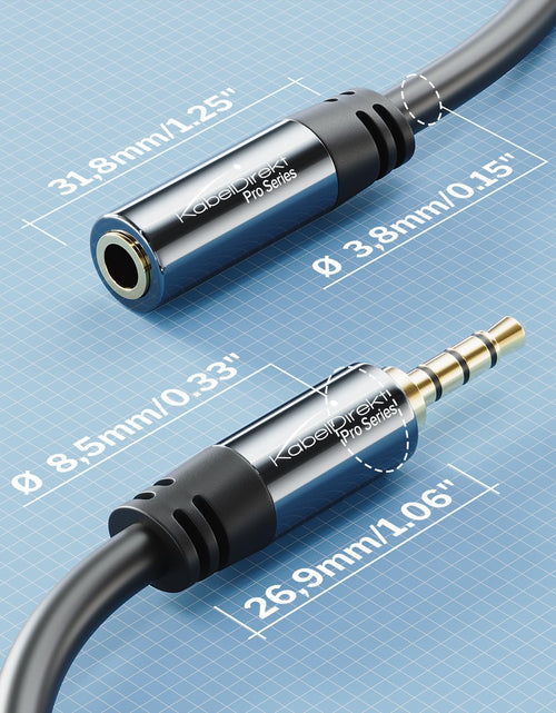 Load image into Gallery viewer, Headset Extension Lead/Extension Cable with Break-Proof Metal Plug – 6Ft (Ideal for Connecting a Gaming Headset or Headphones with Microphone, TRRS, 4-Pole, 3.5Mm Male to Female) by Cabledirect
