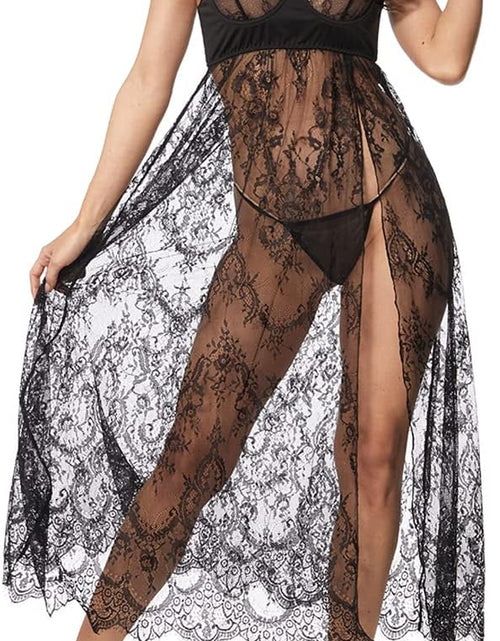 Load image into Gallery viewer, Women'S plus Size Lingerie Sexy Split Maxi Long Gown Sheer Dress
