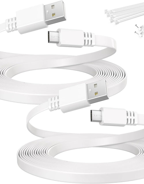 Load image into Gallery viewer, Micro USB Power Cable 20 FT (2 Pack),Flat Micro USB Charging Power Cord,Charger for Wyze Cam V3 Pan 25,Nest Yi Cam 15,Blink XT XT2 Mini,Outdoor 3Rd Gen Camera 16,Arlo Q,Xbox One Controller
